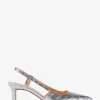 Alora Metallic Krokodilpräglat Läder Slingback Pumps