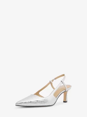 Alora Metallic Snake Präglade Läder Slingback Pumps