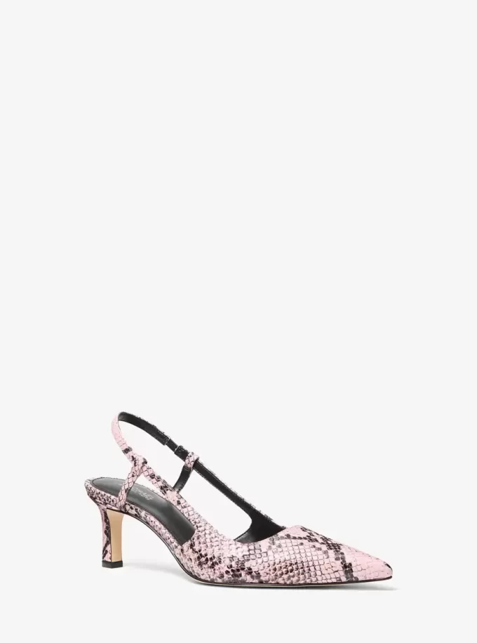 Alora Snake Präglade Läder Slingback Pumps Alora Snake Präglade Läder Slingback Pumps