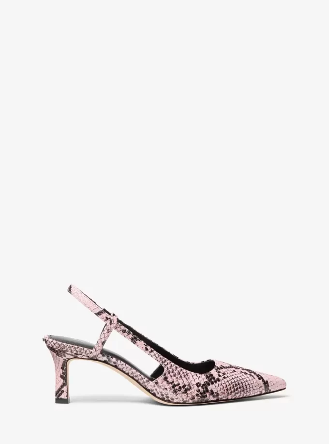 Alora Snake Präglade Läder Slingback Pumps Alora Snake Präglade Läder Slingback Pumps