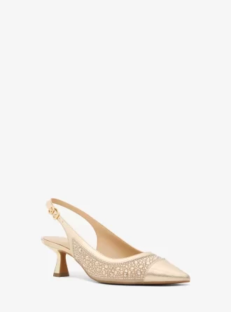 Amali utsmyckad metallisk pumps