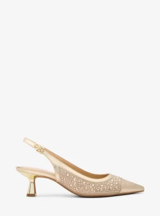 Amali utsmyckad metallisk pumps