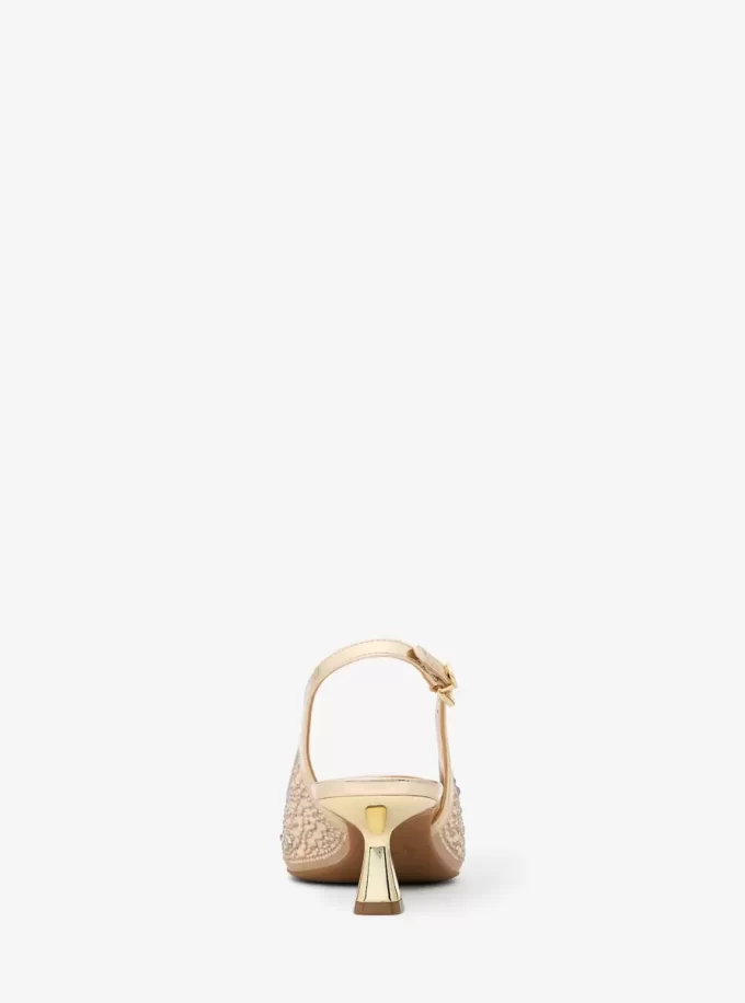 Amali utsmyckad metallisk pumps