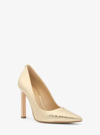 Amara Metallic Snake Präglade Läderpumps