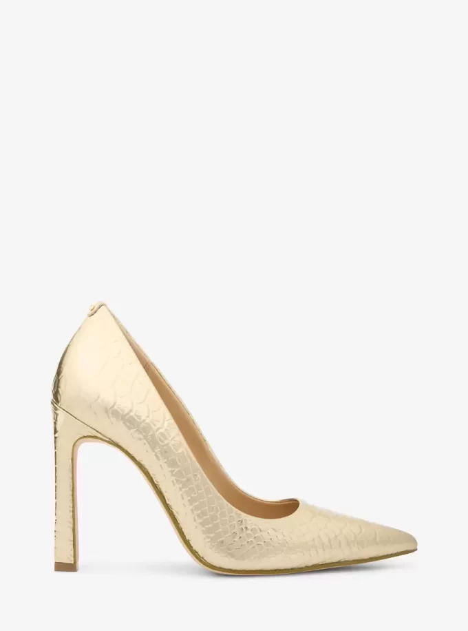 Amara Metallic Snake Präglade Läderpumps