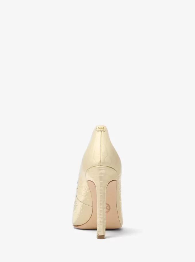 Amara Metallic Snake Präglade Läderpumps
