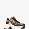 Arla Leopardmönstrade Sneakers i Kalvhår och Läder