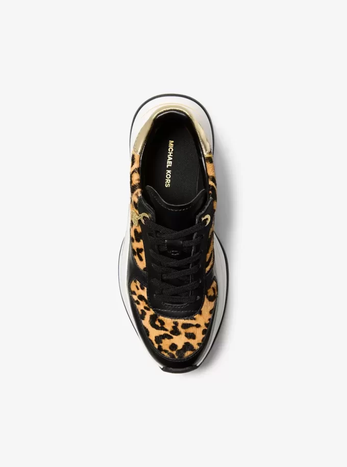 Arla Leopardmönstrade Sneakers i Kalvhår och Läder