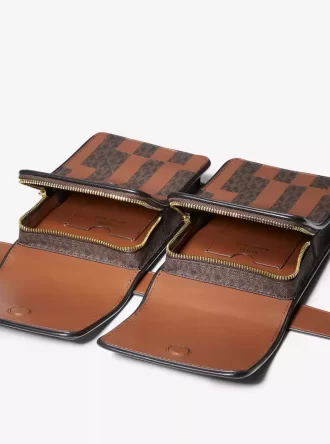 ASHYA X MICHAEL KORS Saga Signature-väska i läder