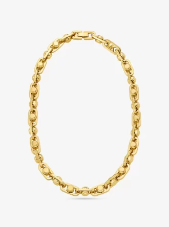 Astor Link Stort Halsband i Mässing med Ädelmetallplätering