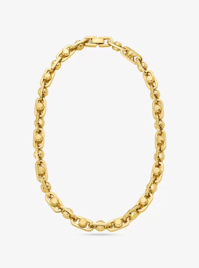 Astor Link Stort Halsband i Mässing med Ädelmetallplätering