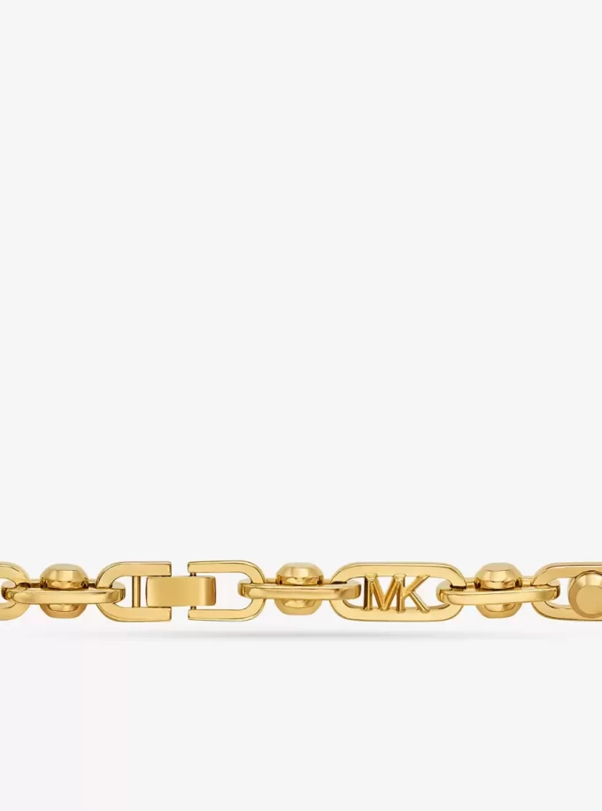 Astor Link Stort Halsband i Mässing med Ädelmetallplätering