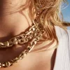 Astor Link Stort Halsband i Mässing med Ädelmetallplätering