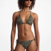 Blommigt tryckt bikinitop i stretchig nylon