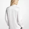 Blus med knytband och fransar i satin Blus med knytband och fransar i satin