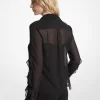 Blus med volangmönster och Georgette-motiv