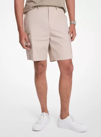 Cargoshorts med dragkedja i bomullspoplin