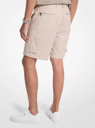 Cargoshorts med dragkedja i bomullspoplin