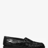 Carolyn Crocodile Präglade Läderloafers