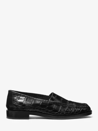 Carolyn Crocodile Präglade Läderloafers