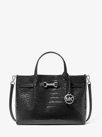 Carson Medium Krokodilpräglad Satchel