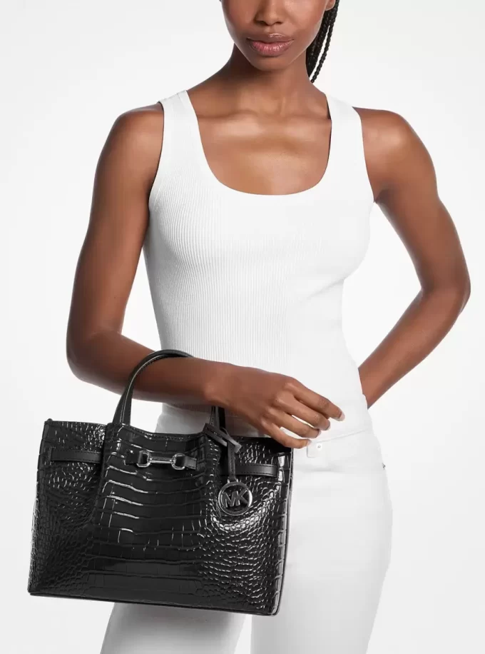 Carson Medium Krokodilpräglad Satchel Carson Medium Krokodilpräglad Satchel