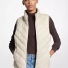 Chevron Quilted Logo Print och Nylon Packable West