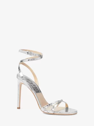 Chrissy Metallic Python Präglade Lädersandaler