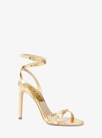 Chrissy Metallic Python Präglade Lädersandaler Chrissy Metallic Python Präglade Lädersandaler