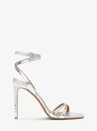 Chrissy Metallic Python Präglade Lädersandaler