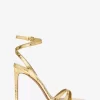 Chrissy Metallic Python Präglade Lädersandaler