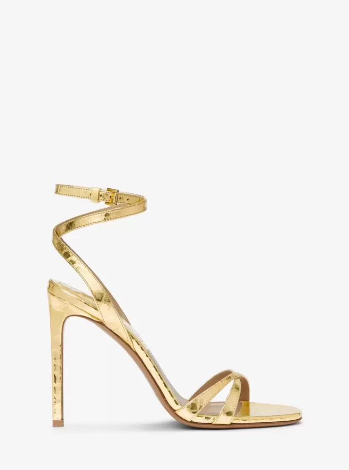 Chrissy Metallic Python Präglade Lädersandaler