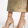 Chrissy Metallic Python Präglade Lädersandaler