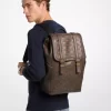 Colby Medium Logotyppräglad Brun Läderryggsäck