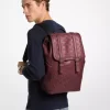 Colby Medium Logotyppräglad Brun Läderryggsäck