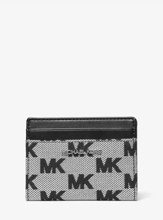 Cooper-logotypplånbok i jacquard med dubbelvikt