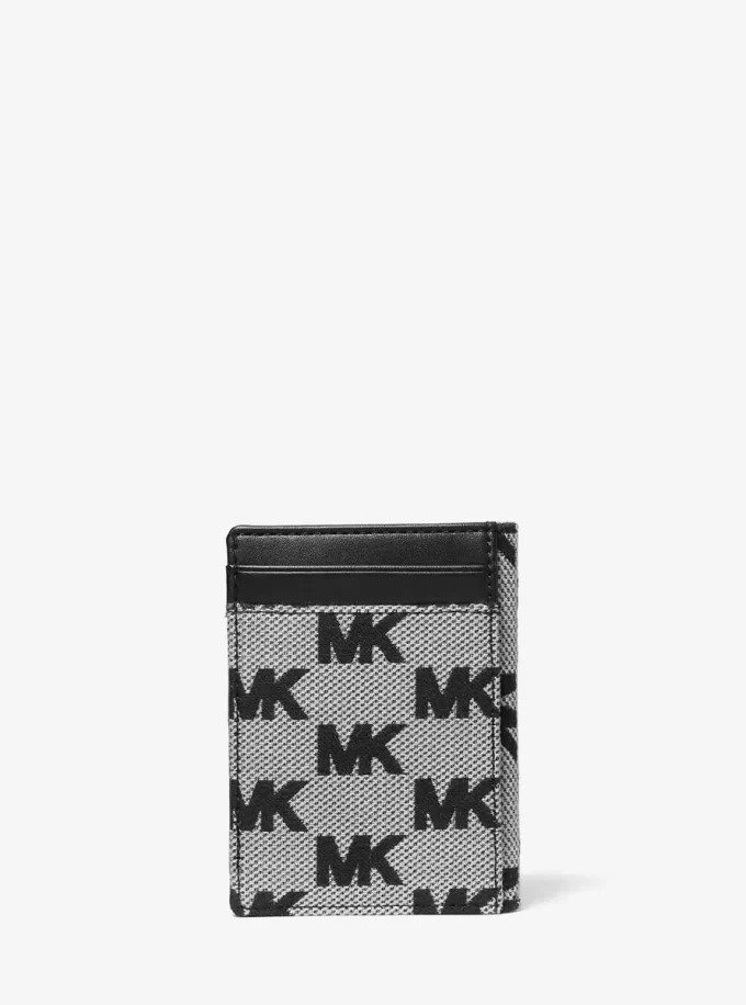 Cooper-logotypplånbok i jacquard med dubbelvikt