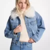 Denimjacka med fuskpälskrage Denimjacka med fuskpälskrage