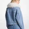 Denimjacka med fuskpälskrage Denimjacka med fuskpälskrage