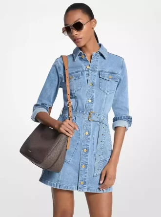 Denimklänning med skärp