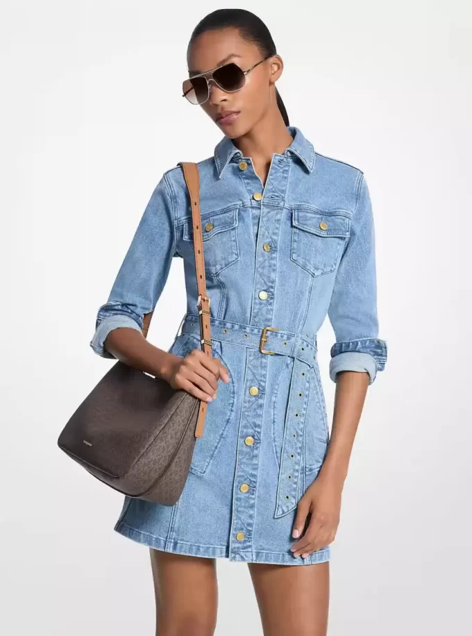 Denimklänning med skärp