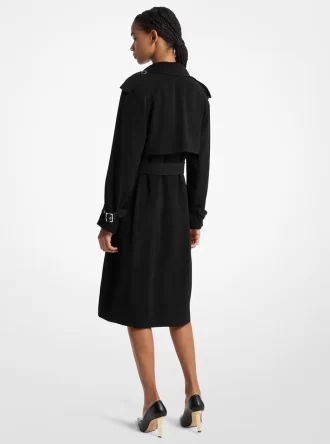 Draperad vävd trenchcoat