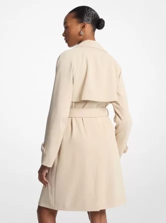Draperad vävd trenchcoat