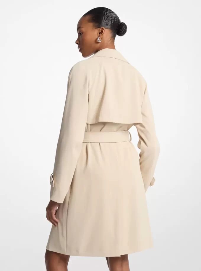 Draperad vävd trenchcoat