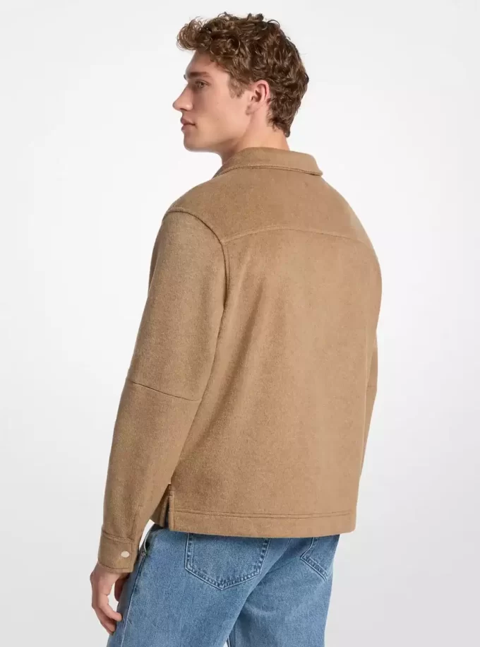Dubbelstickad flanelljacka Dubbelstickad flanelljacka