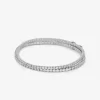 Dubbelt tennisarmband i ädelmetallpläterad mässing