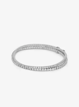 Dubbelt tennisarmband i ädelmetallpläterad mässing