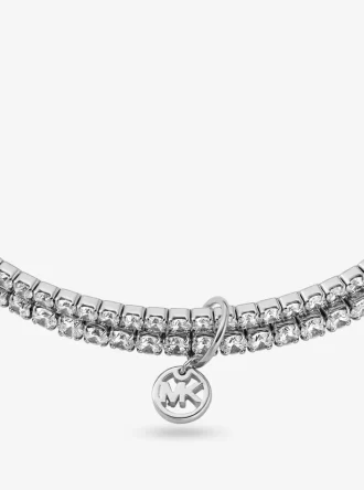 Dubbelt tennisarmband i ädelmetallpläterad mässing