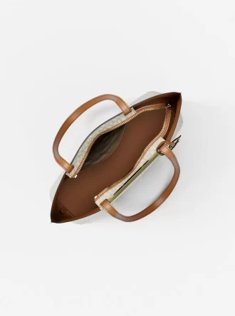 Evelyn liten tygväska med signaturlogotyp