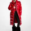 Faux Fur Trim Nylon Ciré Puffer Coat Faux Fur Trim Nylon Ciré Puffer Coat